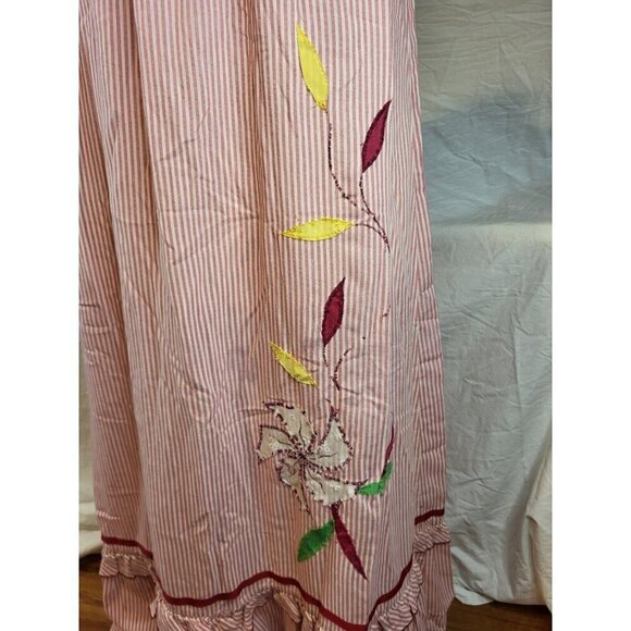 VTG  Sun Babies Liberty House Honolulu Hawaii Long Red Stripe MuuMuu  Small Size - Picture 4 of 8